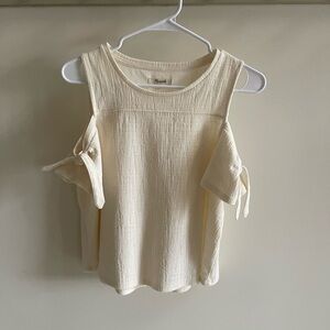 Madewell Cream Open Shoulder Top
